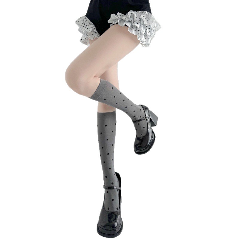 Japanese Street Fashion Female - Spring Autumn Ultra Thin Polka Dot