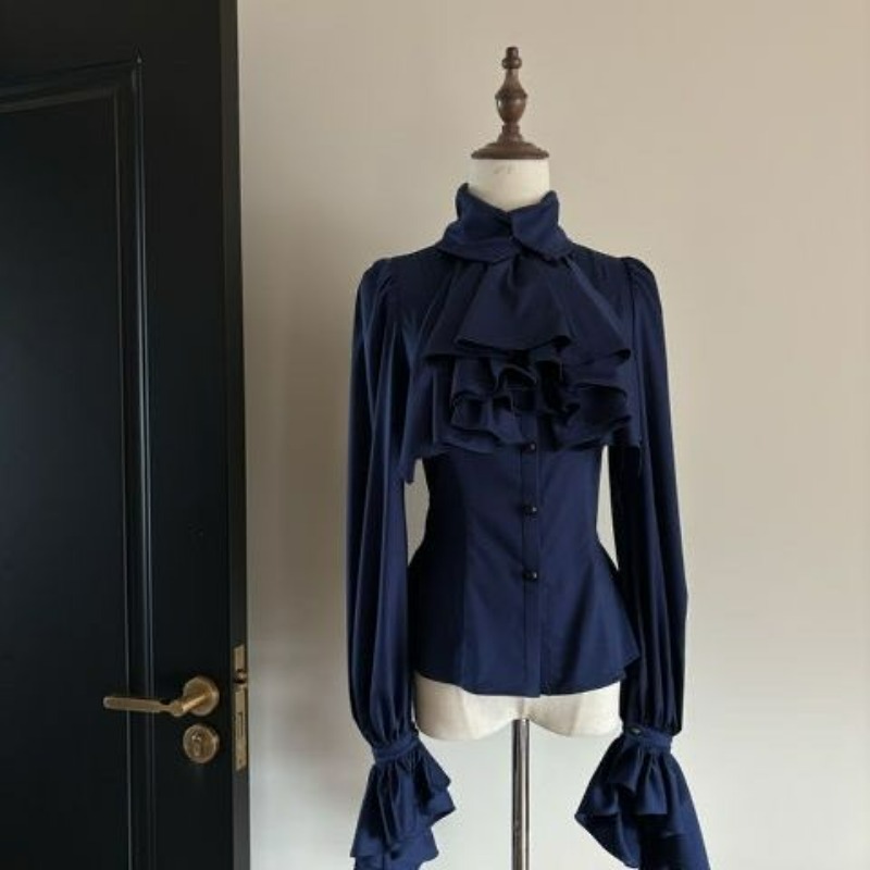 Japanese Street Fashion Female - Japanese Style Long Sleeved Ruffled Shirt