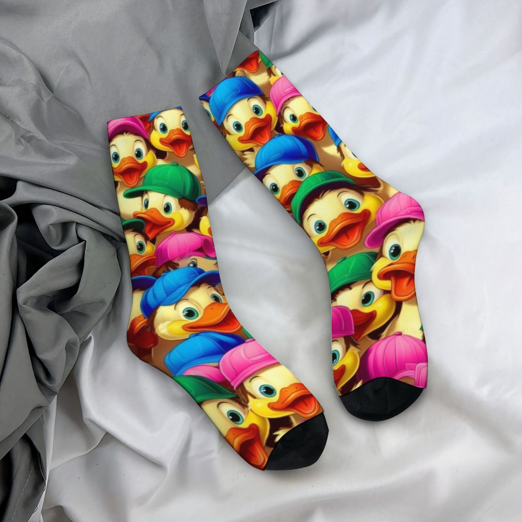 Street Fashion Style Youtube - Happy Rubber Duck Socks Novelty Funny