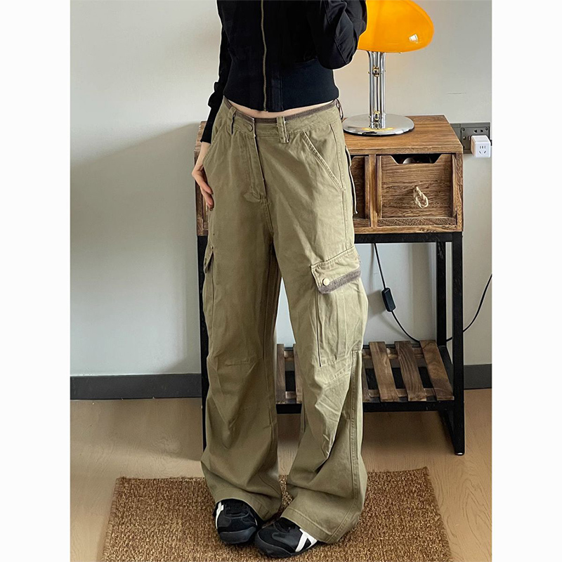 Japanese Street Fashion Female - New Baggy Khaki Cargo Pants Women
