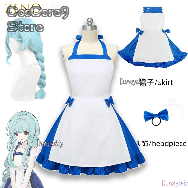 Japanese Street Fashion Female - Blue Character Dress Zeno Summer After
