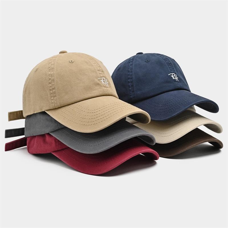 Street Fashion Hats - RH Letter Embroidery Baseball Cap Adjustable