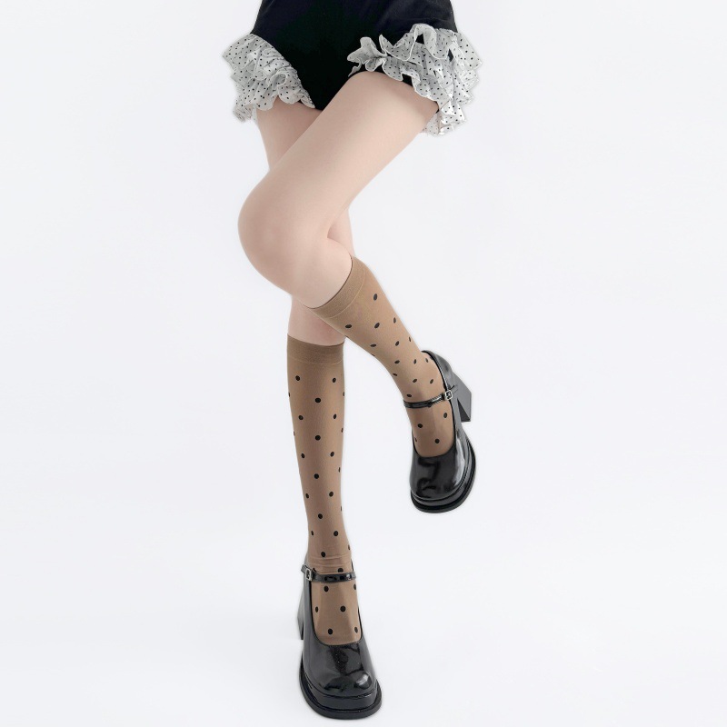 Spring Autumn Ultra Thin Polka - Japanese Street Fashion Female 评论和价格