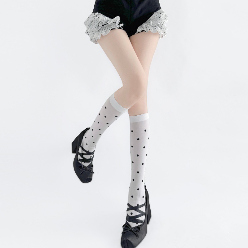 Spring Autumn Ultra Thin Polka - Japanese Street Fashion Female 评论和价格