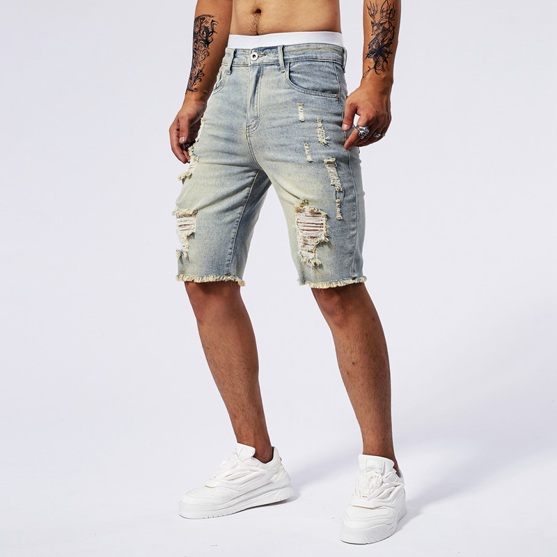 2025 Summer New Men's Ripped D - Street Fashion Men 2025 评论和价格