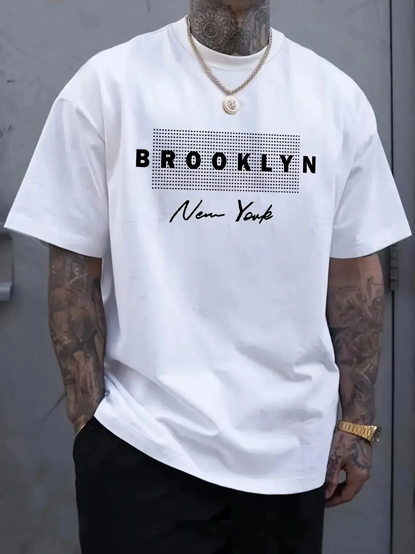 Men's New York Letter Printed  - Street Fashion Of New York 评论和价格