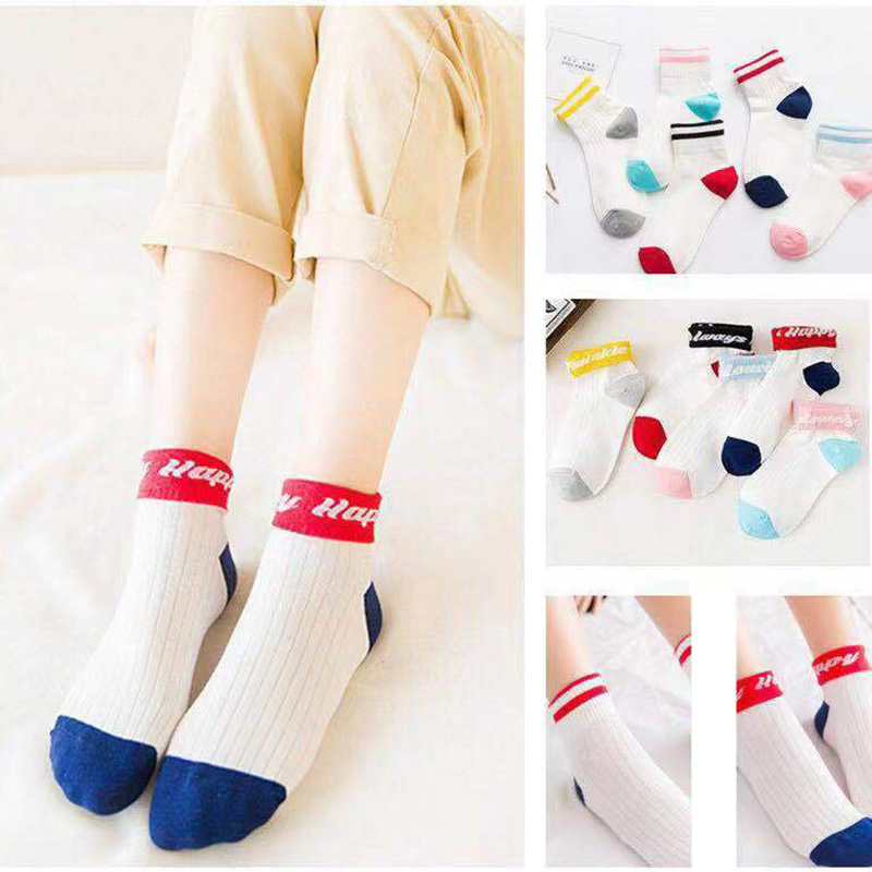 3Pairs Korean Cute Striped Cot - Street Fashion Style Youtube 评论和价格