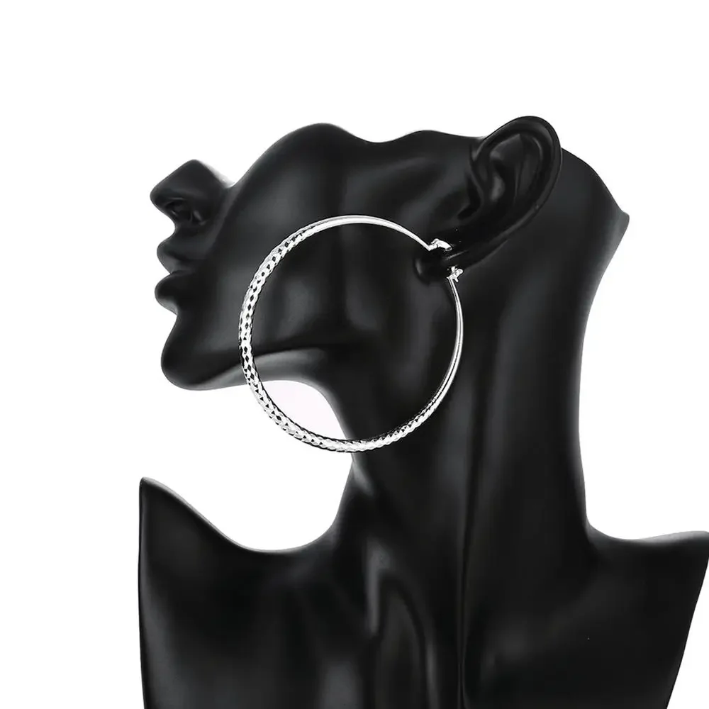 Hot 925 Sterling Silver 7CM  E - Street Fashion Earrings 评论和价格