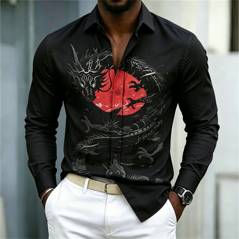 2026 New Men's Shirt White Bla - Street Fashion Us 评论和价格