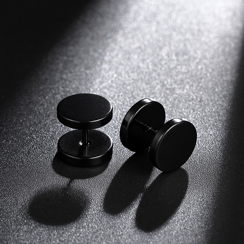 6 Pairs Black Unisex Earrings  - Street Fashion Earrings 评论和价格