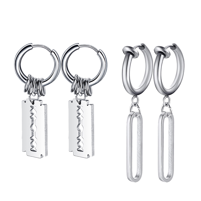 Fashion Stainless Steel Blade  - Street Fashion Earrings 评论和价格