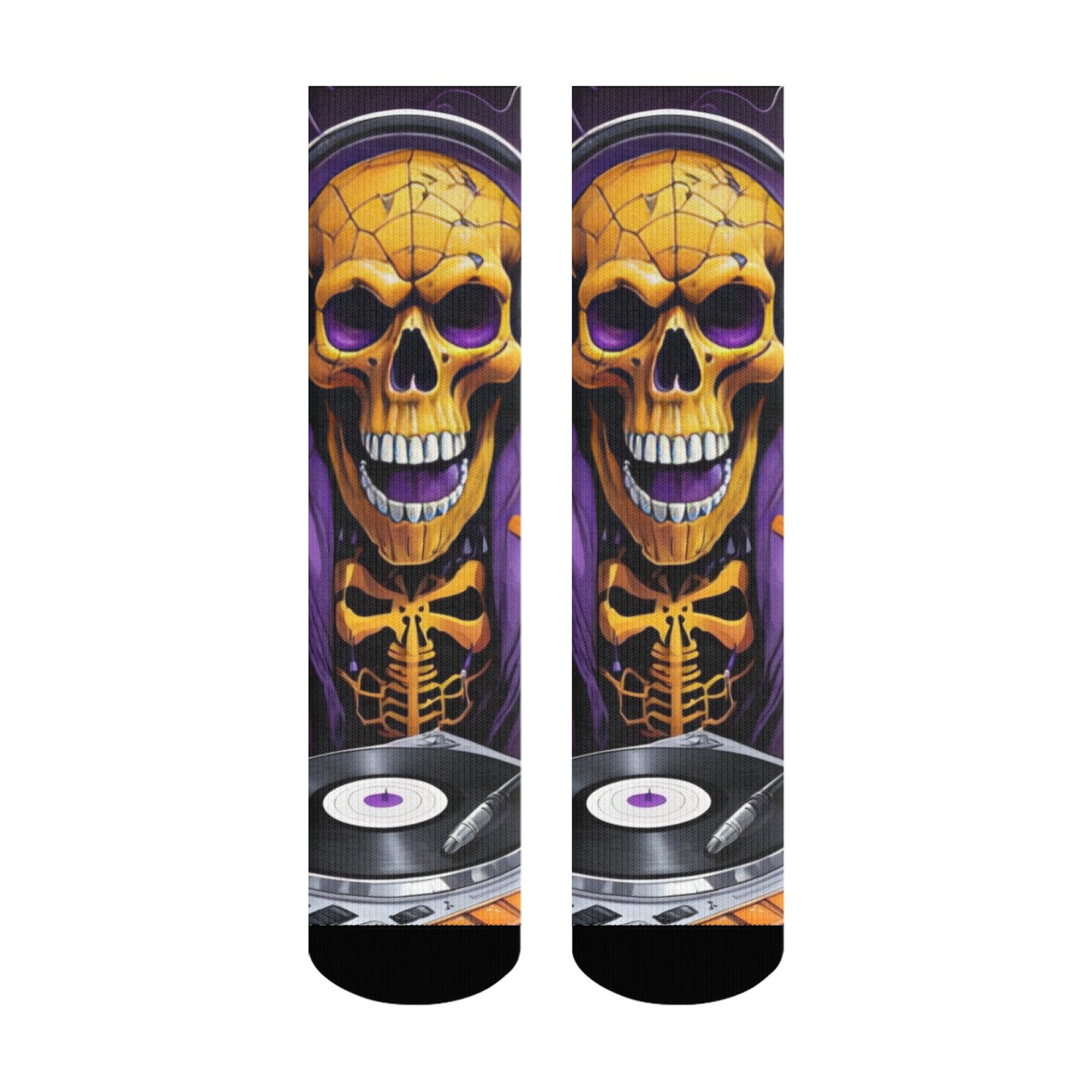 Gothic Skull Print Men's Socks - Street Fashion Style Youtube 评论和价格