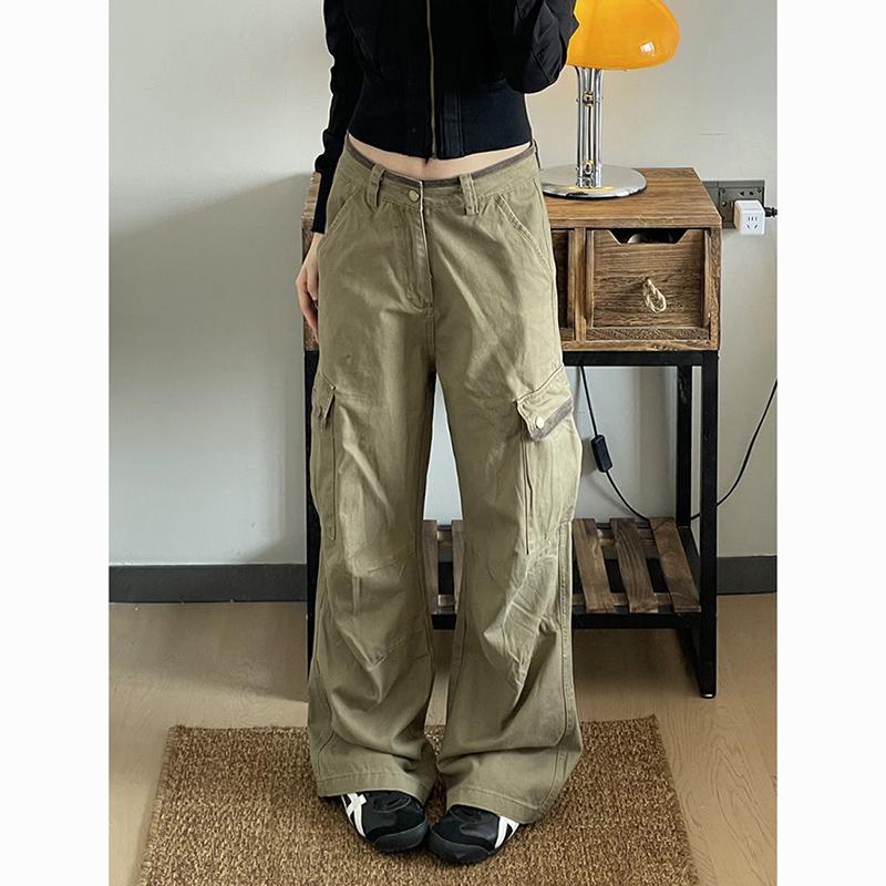 New Baggy Khaki Cargo Pants Wo - Japanese Street Fashion Female 评论和价格