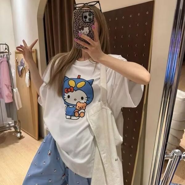 Short Sleeved Hello Kitty Prin - Street Fashion Us 评论和价格
