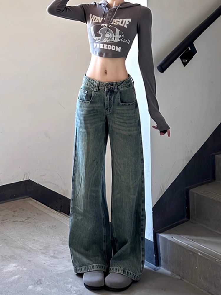 Brown Jeans Harajuku Y2K Kawai - Japanese Street Fashion Female 评论和价格