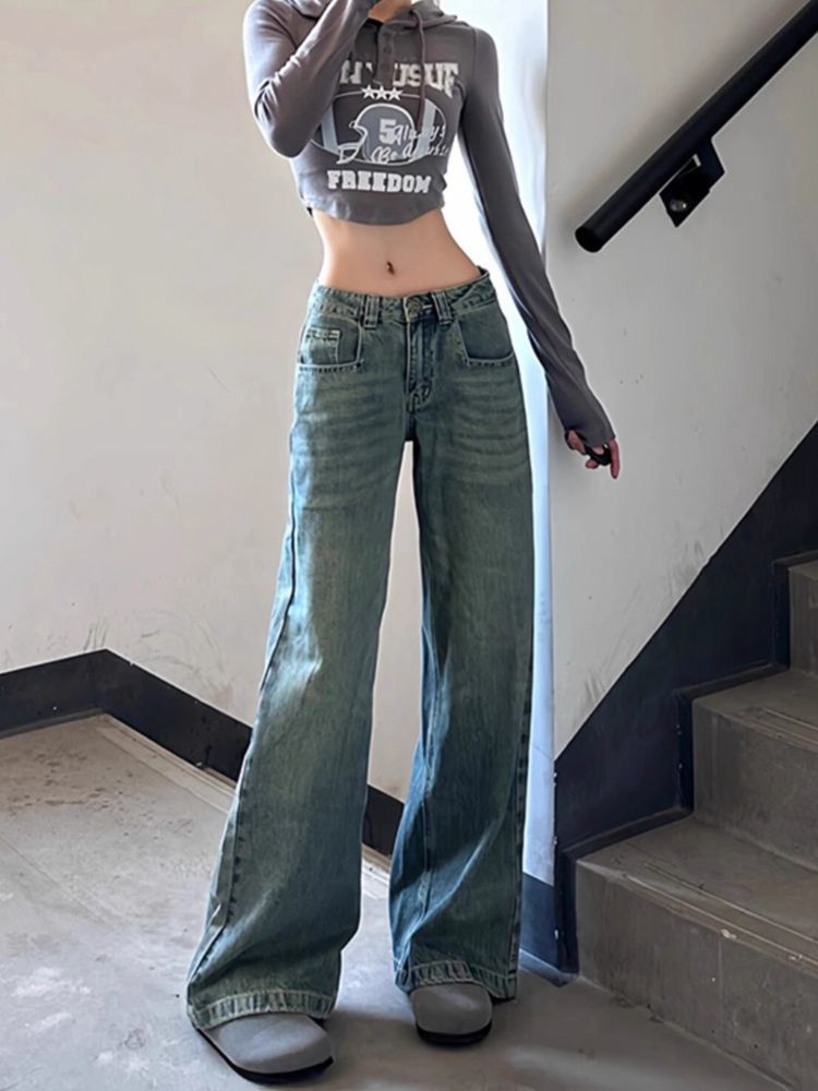 Brown Jeans Harajuku Y2K Kawai - Japanese Street Fashion Female 评论和价格