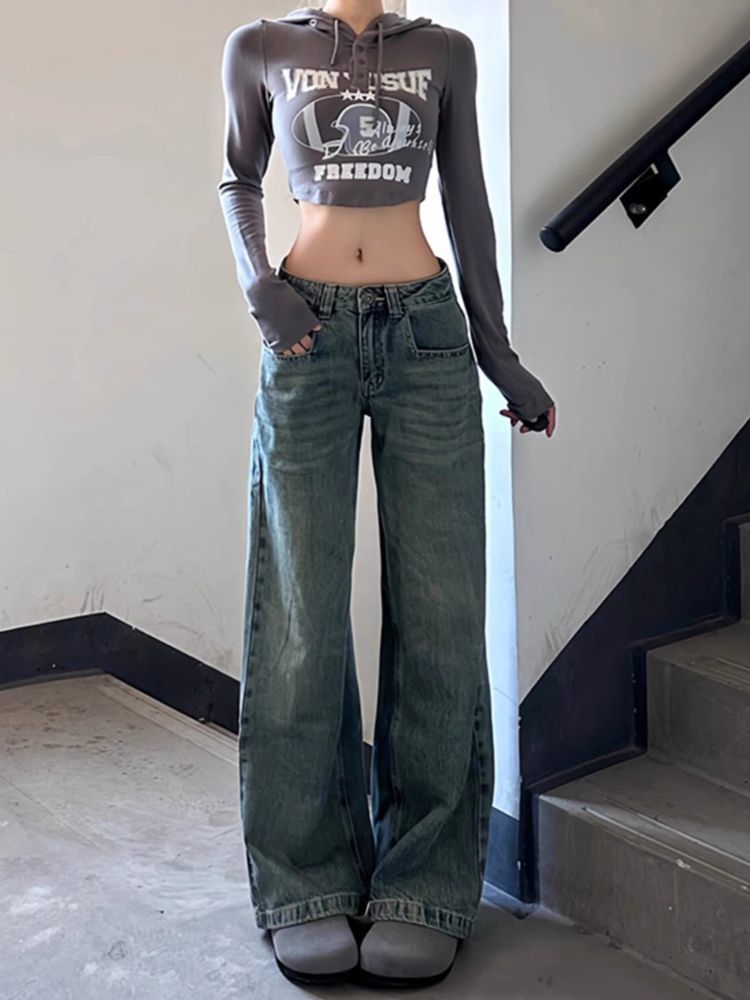 Brown Jeans Harajuku Y2K Kawai - Japanese Street Fashion Female 评论和价格