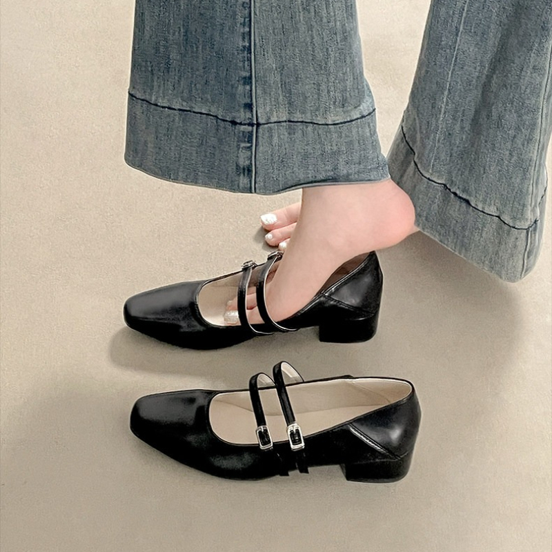 Square Toe Low Heel Women Silv - Street Fashion Women 评论和价格