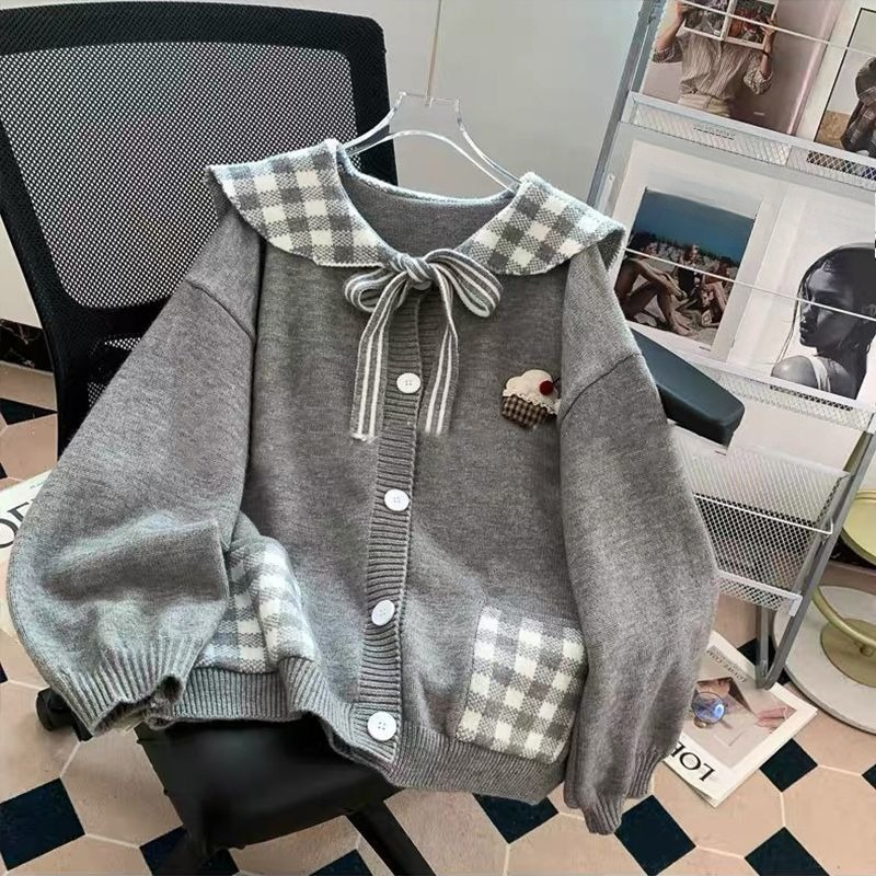 Retro Sweet Knitted Outerwear  - Japanese Street Fashion Female 评论和价格
